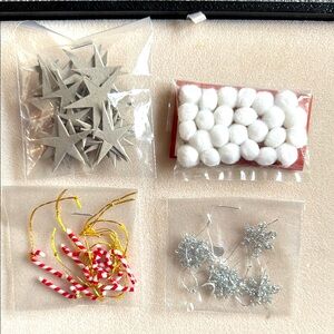 Craft Decoration Set with Stars, Candy Canes and Pom Poms